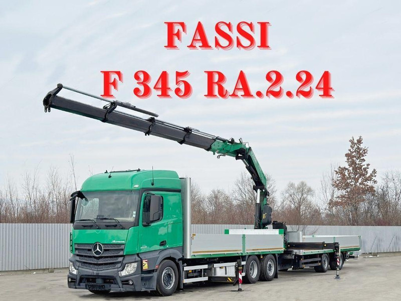 Mercedes-Benz ACTROS 2645 * FASSI F345.24 + FUNK + Anhänger - Dropside/ Flatbed truck, Crane truck: picture 1 Mercedes-Benz ACTROS 2645 * FASSI F345.24 + FUNK + Anhänger - Dropside/ Flatbed truck, Crane truck: picture 1