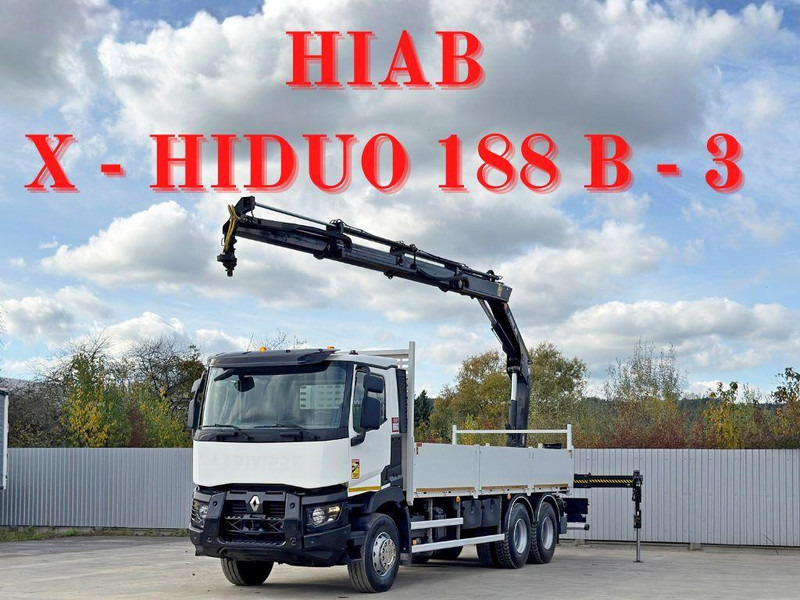 Renault C 380* HIAB X-HIDUO 188 B-3/FUNK*6x4 - Dropside/ Flatbed truck, Crane truck: picture 1 Renault C 380* HIAB X-HIDUO 188 B-3/FUNK*6x4 - Dropside/ Flatbed truck, Crane truck: picture 1