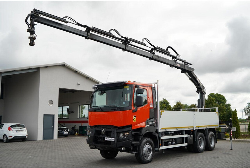 Renault K 380 / 6X4 / SKRZYNIOWY 6.2 M / + HDS HIAB 166 ES-4 / MAX UDŹWI - Dropside/ Flatbed truck, Crane truck: picture 1 Renault K 380 / 6X4 / SKRZYNIOWY 6.2 M / + HDS HIAB 166 ES-4 / MAX UDŹWI - Dropside/ Flatbed truck, Crane truck: picture 1