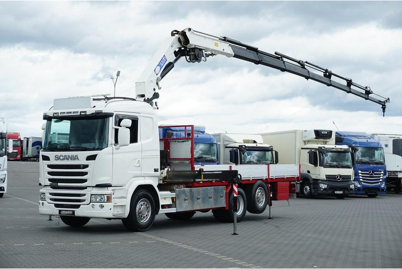 Scania G 490 / 6 X 2 / SKRZYNIOWY + HDS / HMF 3220 K7 / WYSIĘG 18,9 M - Dropside/ Flatbed truck, Crane truck: picture 1 Scania G 490 / 6 X 2 / SKRZYNIOWY + HDS / HMF 3220 K7 / WYSIĘG 18,9 M - Dropside/ Flatbed truck, Crane truck: picture 1