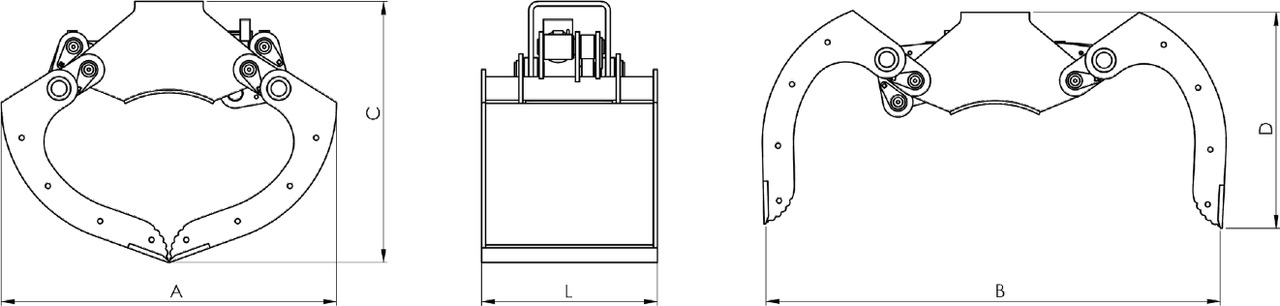 Clamshell bucket withouth side-walls BV-MR 205 - Clamshell bucket for Truck mounted crane: picture 4 Clamshell bucket withouth side-walls BV-MR 205 - Clamshell bucket for Truck mounted crane: picture 4