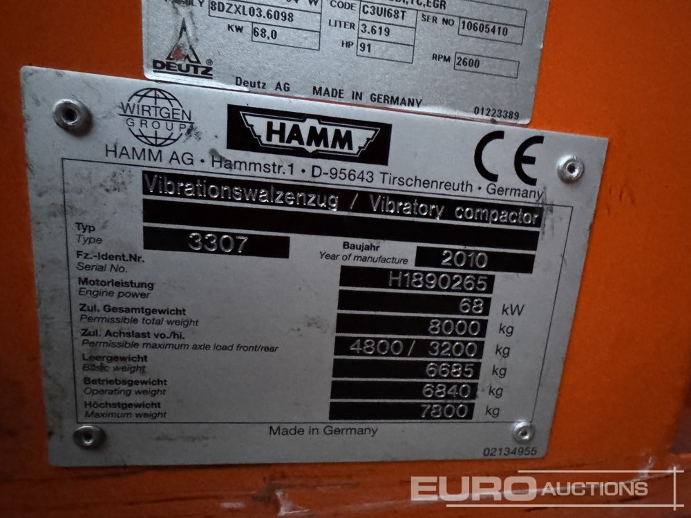 2010 Hamm 3307 - Roller: picture 1 2010 Hamm 3307 - Roller: picture 1