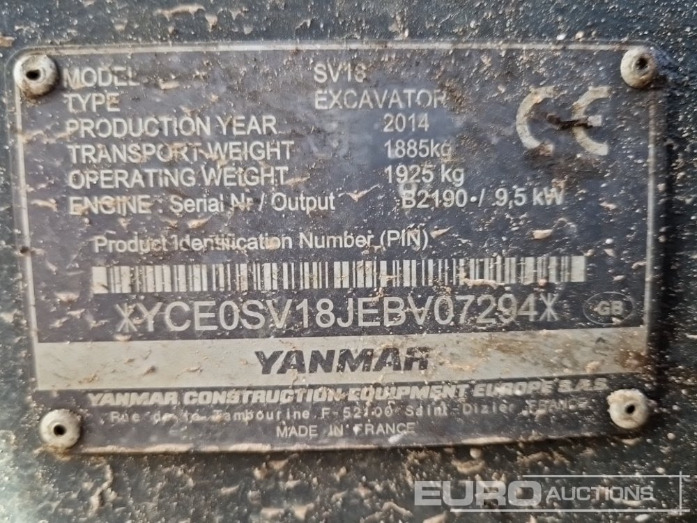 Mini excavator 2014 Yanmar SV18: picture 33 Mini excavator 2014 Yanmar SV18: picture 33