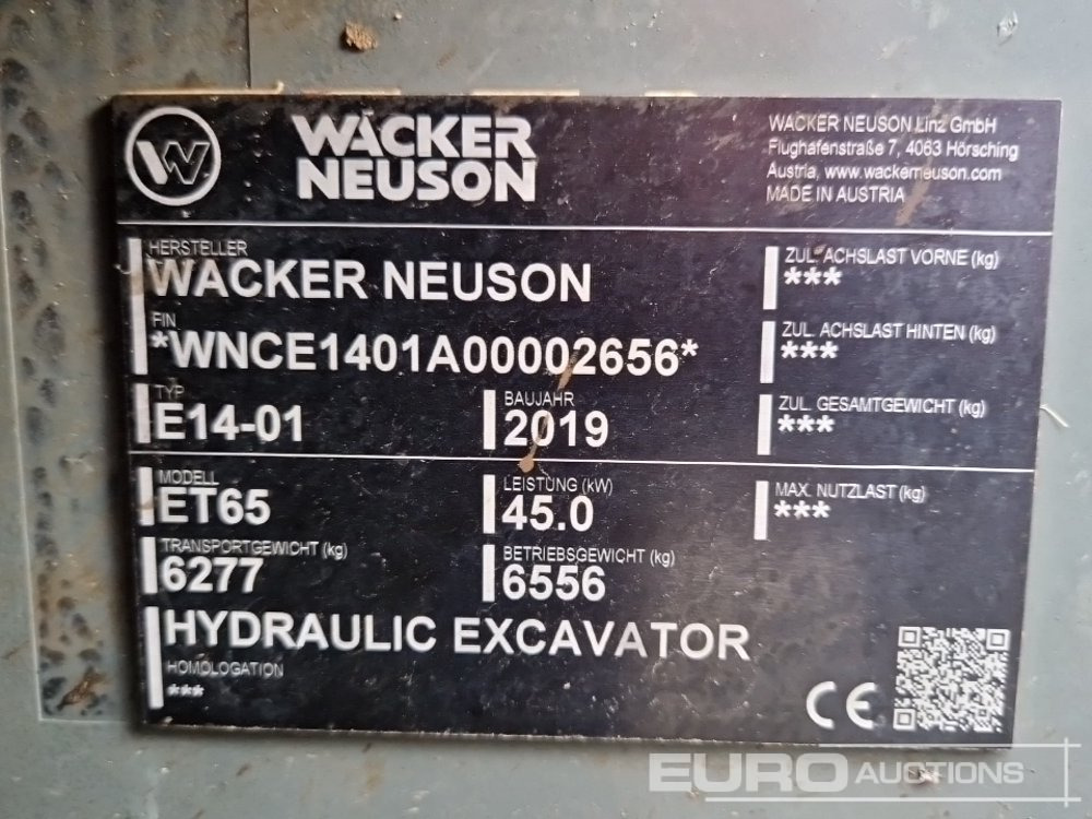 Mini excavator 2019 Wacker Neuson ET65: picture 40