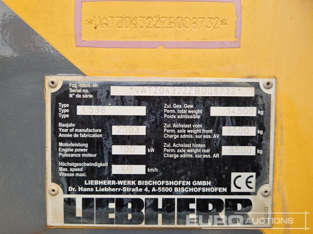 Wheel loader Liebherr L538: picture 36