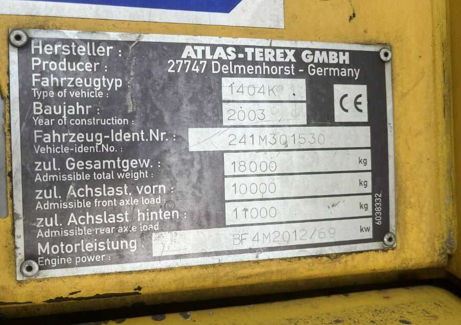 Atlas 1404K - Wheel excavator: picture 3 Atlas 1404K - Wheel excavator: picture 3