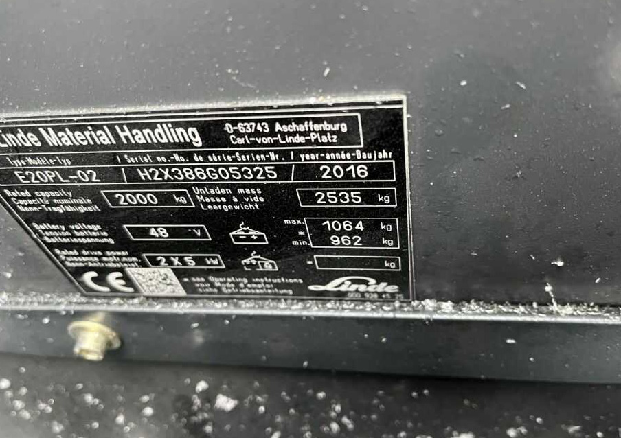 Linde E20PL-02 - Electric forklift: picture 4 Linde E20PL-02 - Electric forklift: picture 4
