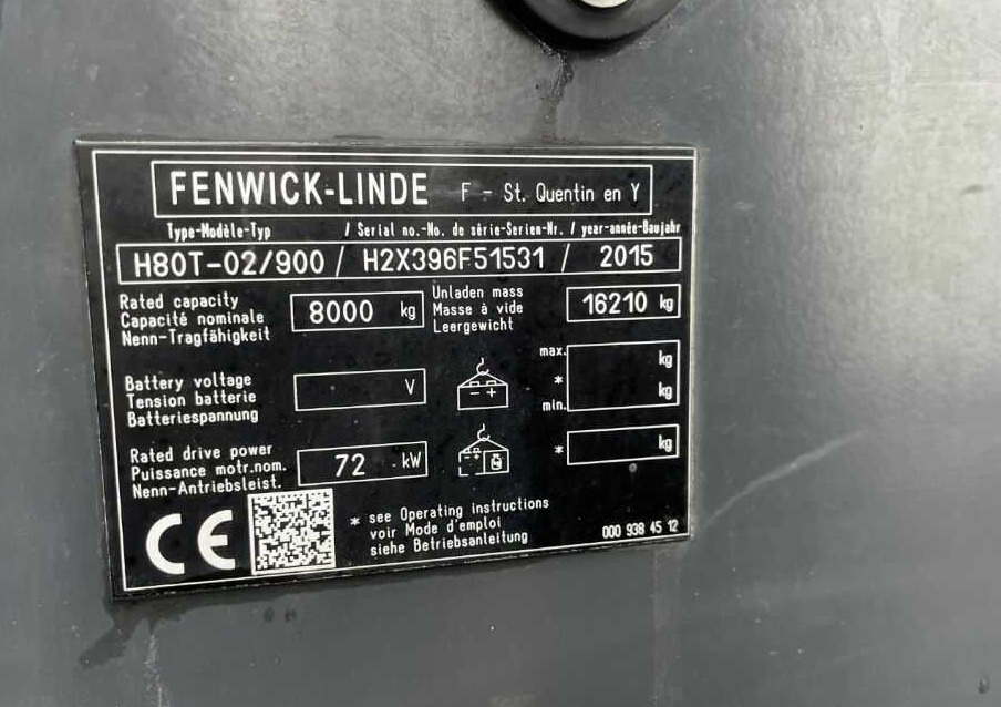 Linde H80T-02/900 - LPG forklift: picture 4 Linde H80T-02/900 - LPG forklift: picture 4