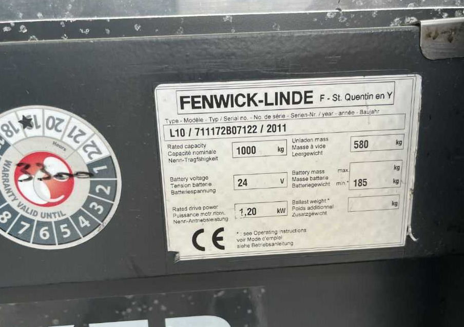 Linde L10 - Stacker: picture 4 Linde L10 - Stacker: picture 4