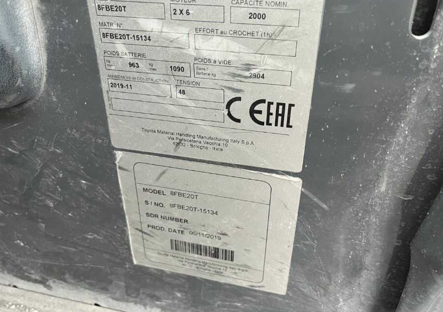 Toyota 8FBE20T - Electric forklift: picture 5 Toyota 8FBE20T - Electric forklift: picture 5