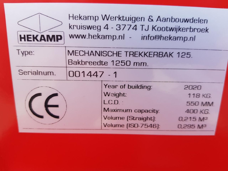 Mechanische kiepbak 125 - Bucket for Agricultural machinery: picture 5 Mechanische kiepbak 125 - Bucket for Agricultural machinery: picture 5