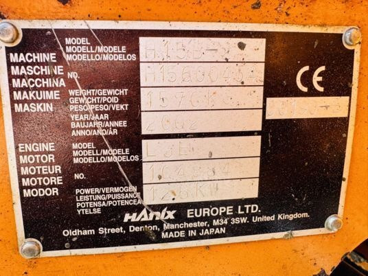 Hanix H115B-2 - Mini excavator: picture 2 Hanix H115B-2 - Mini excavator: picture 2