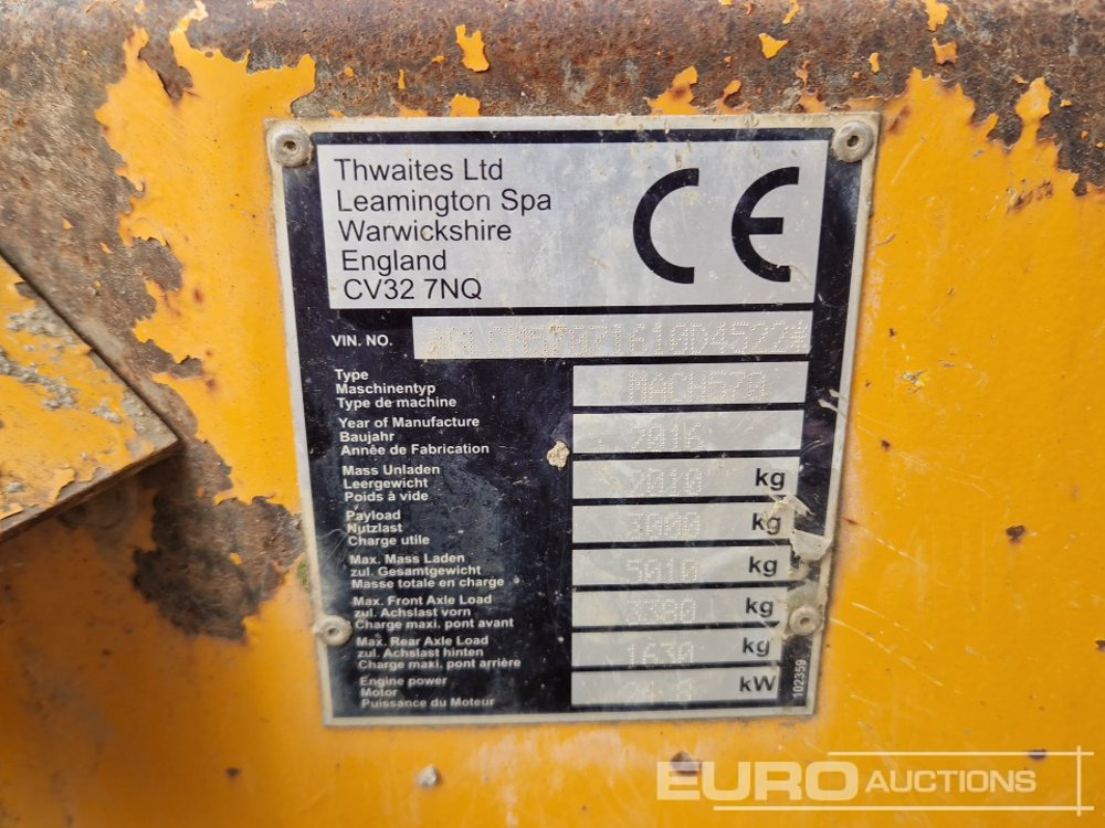 Mini dumper 2016 Thwaites 3 Ton: picture 29