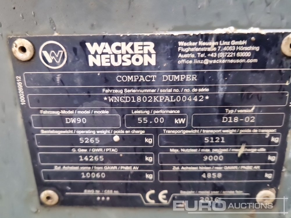 Mini dumper 2016 Wacker Neuson DW90: picture 33