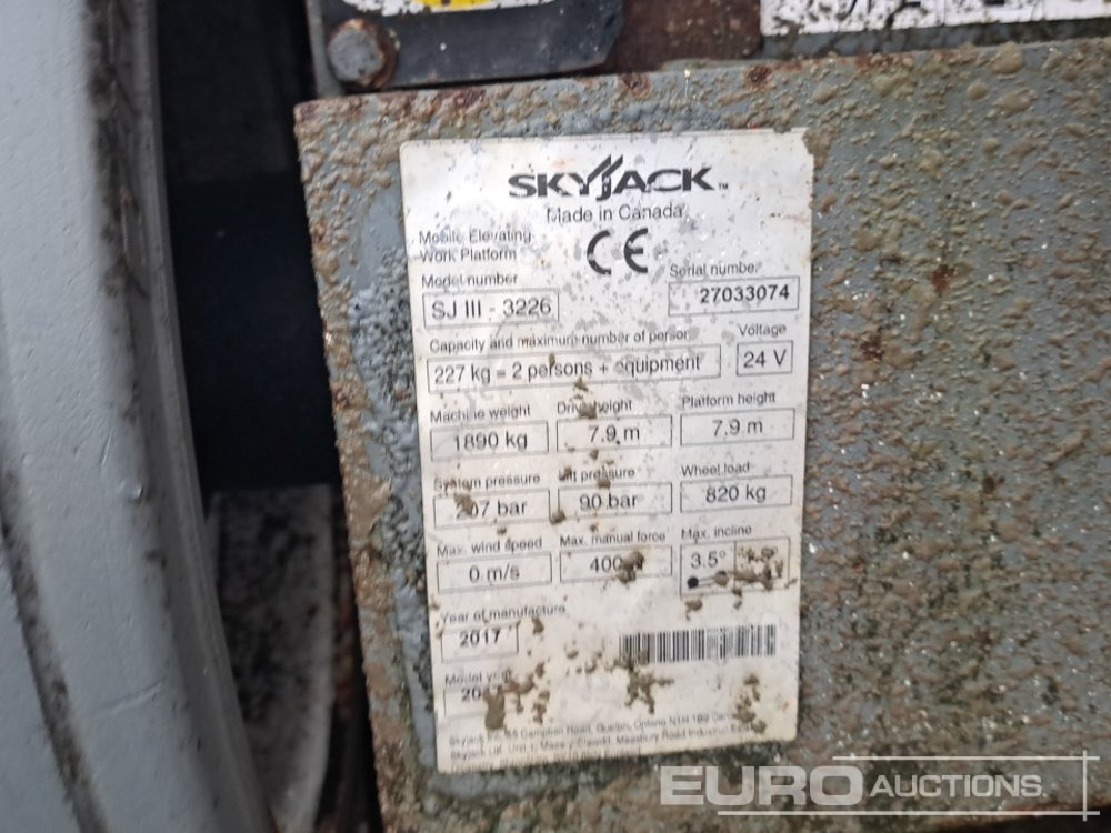 Aerial platform 2017 SkyJack SJ3226: picture 25