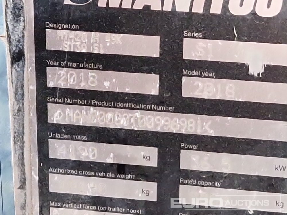 Telescopic handler 2018 Manitou MT420H: picture 34