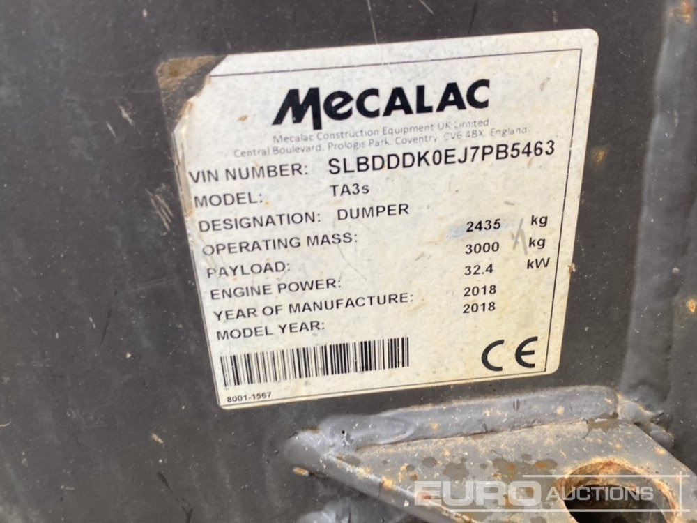 Mini dumper 2018 Mecalac TA3S: picture 47