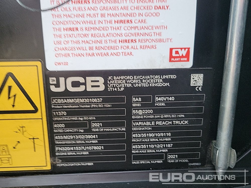 Telescopic handler 2021 JCB 540-140 Hi Viz: picture 41