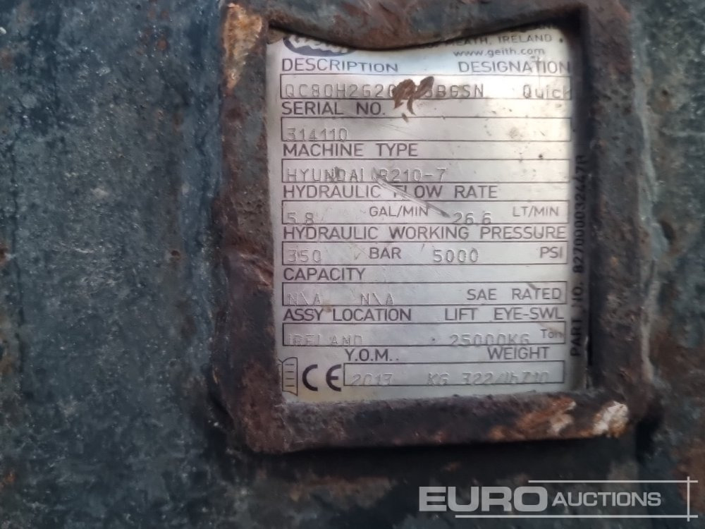 Quick coupler Geith Hydraulic Double Lock Quick Hitch 80mm Pin to suit 20 Ton Excavator: picture 16