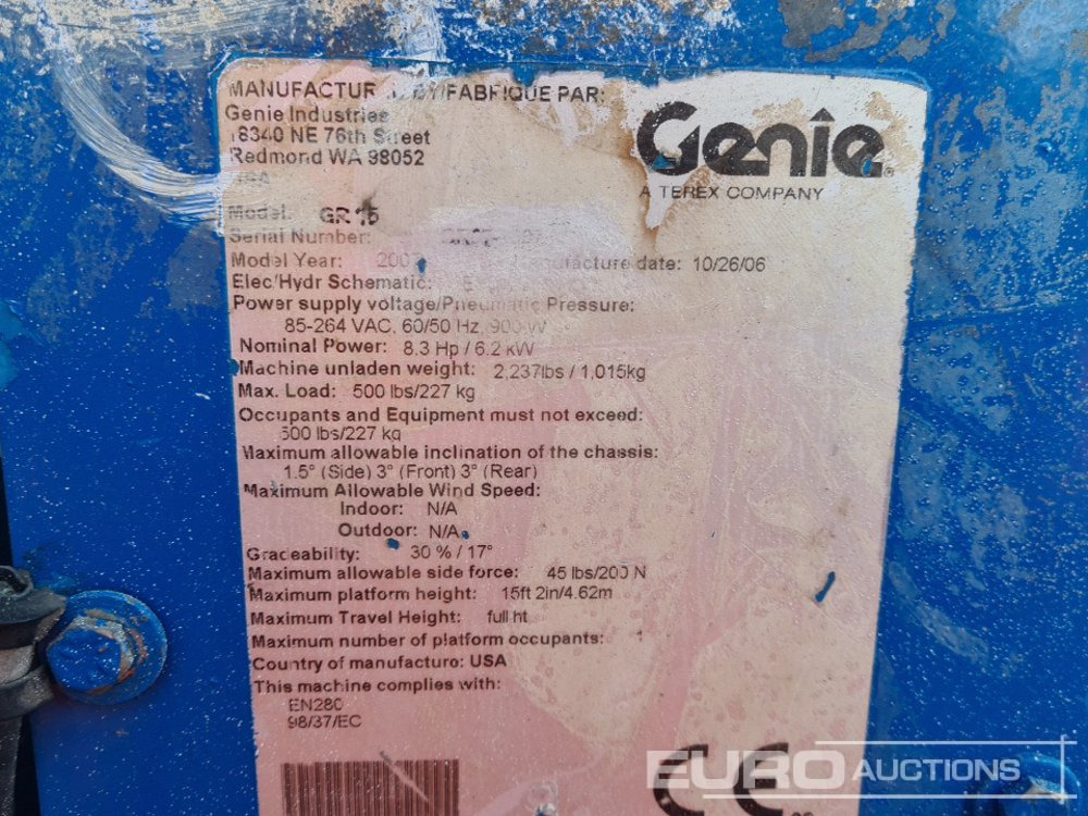 Aerial platform Genie GR-15: picture 22 Aerial platform Genie GR-15: picture 22
