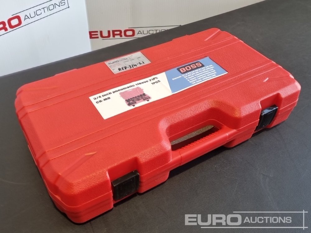 Unused 2025 Boss 3/4" 21pc Heavy Duty Pneumatic Socket Set, 4" Connecting Rod, 8" Connecting Rod, Quick Ratchet Wrench, 20" Sliding Rod - Garage equipment: picture 1 Unused 2025 Boss 3/4" 21pc Heavy Duty Pneumatic Socket Set, 4" Connecting Rod, 8" Connecting Rod, Quick Ratchet Wrench, 20" Sliding Rod - Garage equipment: picture 1