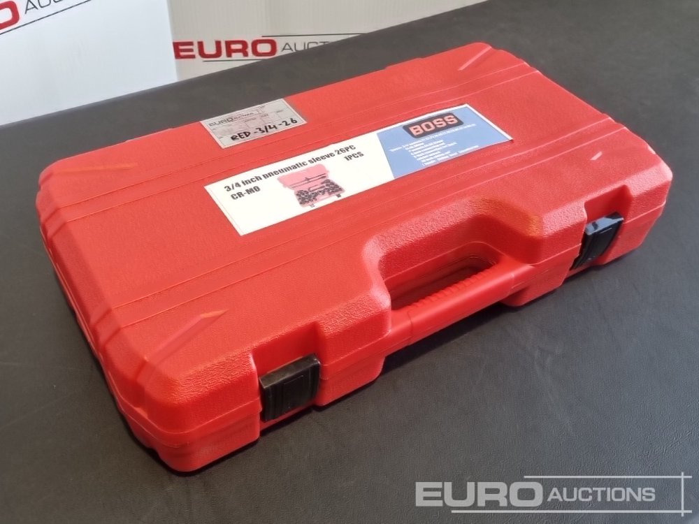 Unused 2025 Boss 3/4" 26pc Heavy Duty Pneumatic Socket Set, 4" Connecting Rod, 8" Connecting Rod Quick Ratchet Wrench, 20" Sliding Road, L Handle Sliding Head Extension Bar - Garage equipment: picture 1 Unused 2025 Boss 3/4" 26pc Heavy Duty Pneumatic Socket Set, 4" Connecting Rod, 8" Connecting Rod Quick Ratchet Wrench, 20" Sliding Road, L Handle Sliding Head Extension Bar - Garage equipment: picture 1