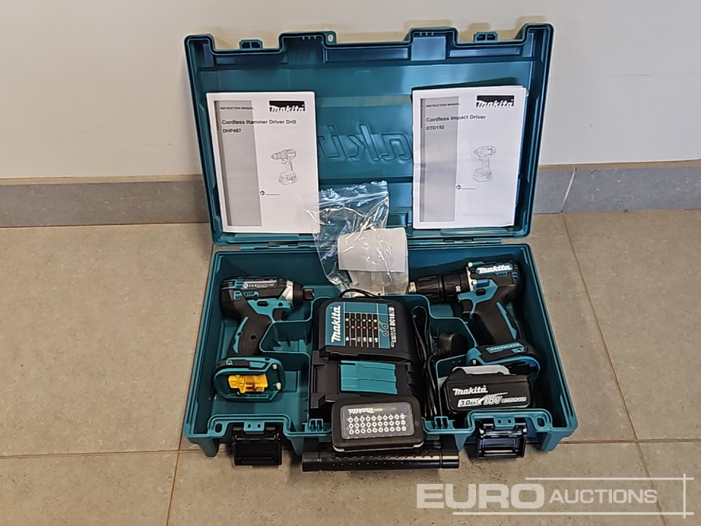 Unused Makita DHP453 18V LXT Combi Dril, Makita DTD152 18V LXT Impact Driver, Battery, Charger, Bit Set - Garage equipment: picture 2 Unused Makita DHP453 18V LXT Combi Dril, Makita DTD152 18V LXT Impact Driver, Battery, Charger, Bit Set - Garage equipment: picture 2