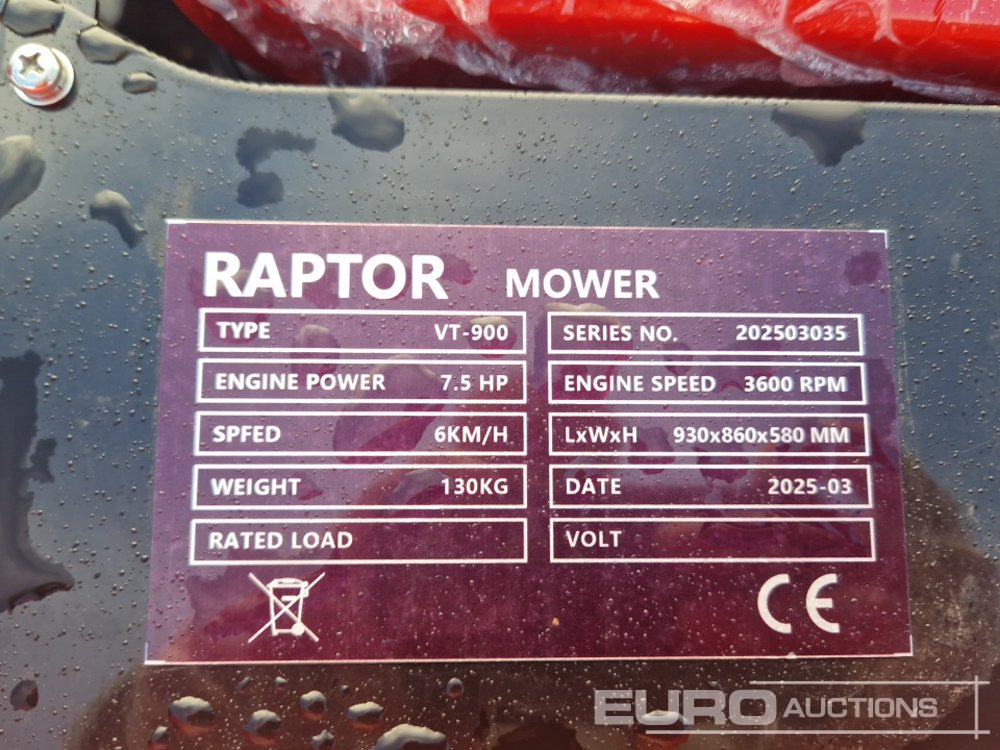 Garden mower Unused Raptor VT900: picture 13 Garden mower Unused Raptor VT900: picture 13
