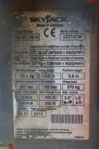 Scissor lift Skyjack SJ III 3219: picture 13
