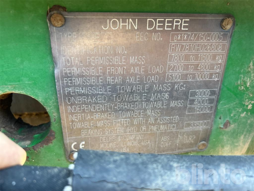 John Deere 7810 (US Modell, Bj. 1999) - Farm tractor: picture 5 John Deere 7810 (US Modell, Bj. 1999) - Farm tractor: picture 5