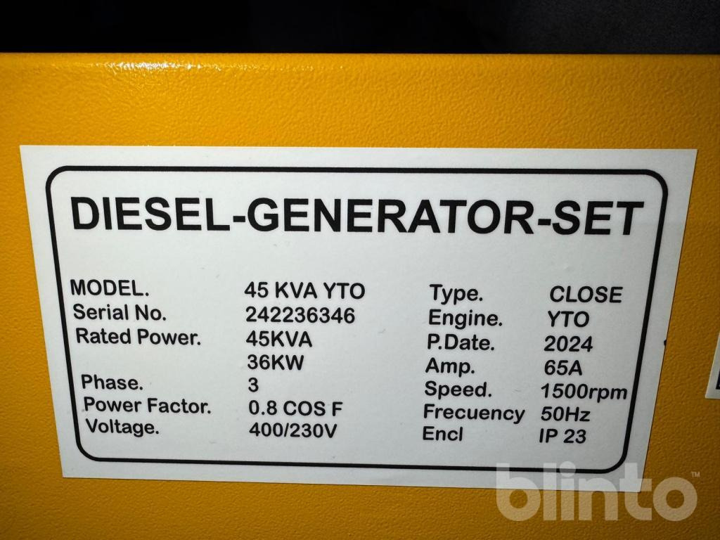 YTO 45 KVA (2024) - Generator set: picture 5 YTO 45 KVA (2024) - Generator set: picture 5