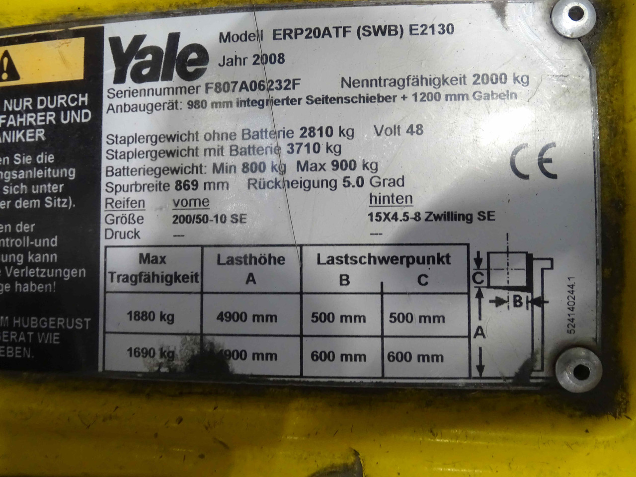Yale ERP20ATF - Electric forklift: picture 5 Yale ERP20ATF - Electric forklift: picture 5