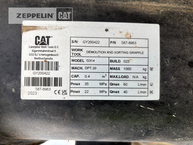 Cat G314-D - Grapple for Excavator: picture 2 Cat G314-D - Grapple for Excavator: picture 2
