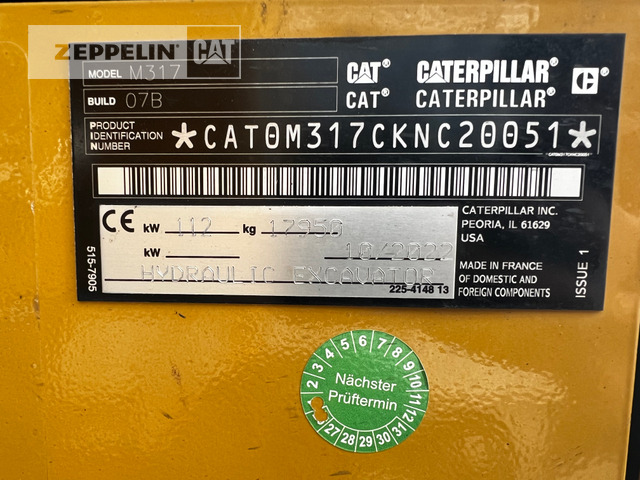 Wheel excavator Cat M317-07A: picture 29