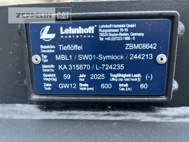 Komponenten TL600_MS01 - Excavator bucket for Construction machinery: picture 2 Komponenten TL600_MS01 - Excavator bucket for Construction machinery: picture 2