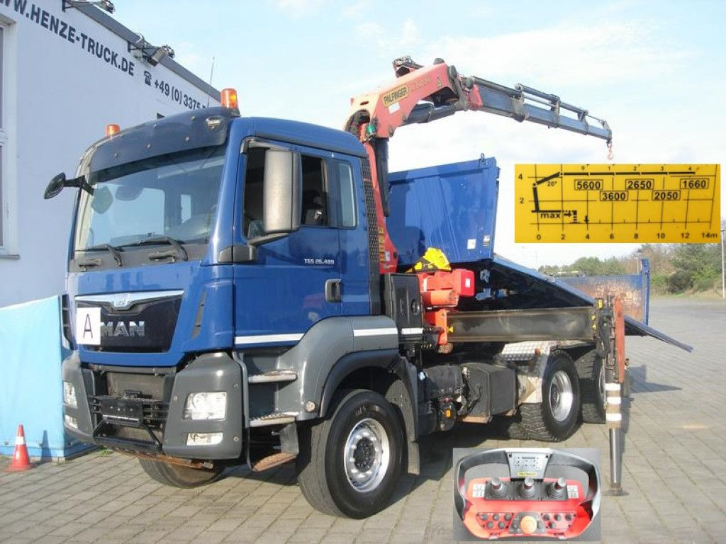 MAN TG-S 26.480 6x4 BL 3-Achs Kipper Kran Palf. PK 2 MAN TG-S 26.480 6x4 BL 3-Achs Kipper Kran Palf. PK 2 - Tipper, Crane truck: picture 1 MAN TG-S 26.480 6x4 BL 3-Achs Kipper Kran Palf. PK 2 MAN TG-S 26.480 6x4 BL 3-Achs Kipper Kran Palf. PK 2 - Tipper, Crane truck: picture 1