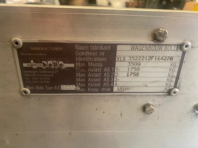 Diversen Bolle . 2 asser aanhangwagen voor kogelkoppeling 3500 kg - Chassis trailer: picture 5 Diversen Bolle . 2 asser aanhangwagen voor kogelkoppeling 3500 kg - Chassis trailer: picture 5
